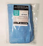 Green Microfiber Cleaning Towels/Car Detailing Towels - 10 Pack