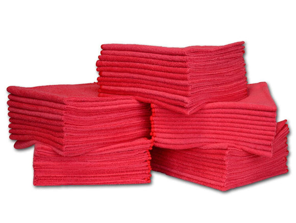 Red Microfiber Cleaning Towels/Car Detailing Towels - 10 Pack