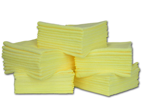 Yellow Microfiber Cleaning Towels/Car Detailing Towels - 10 Pack